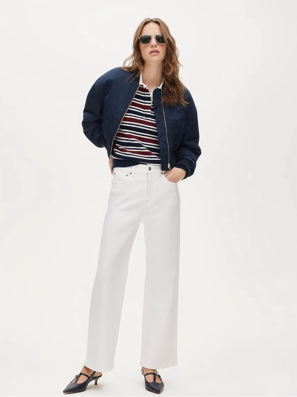 J. Crew White Curvy Wide-Leg High-Rise super stretch Jeans Size 28T NWT